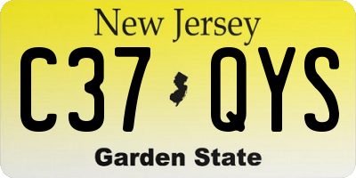 NJ license plate C37QYS