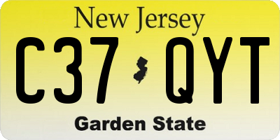 NJ license plate C37QYT