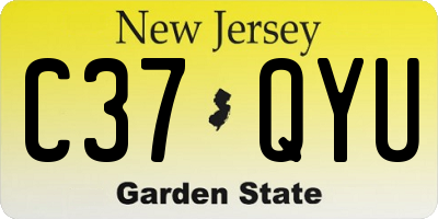 NJ license plate C37QYU