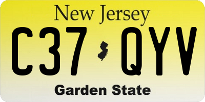 NJ license plate C37QYV