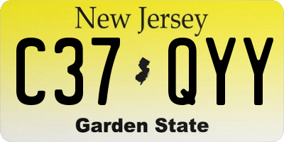 NJ license plate C37QYY