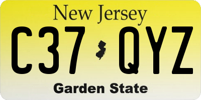 NJ license plate C37QYZ