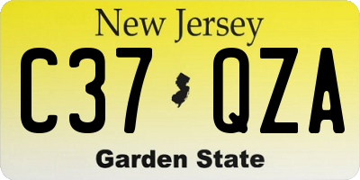 NJ license plate C37QZA