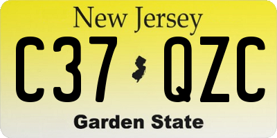 NJ license plate C37QZC