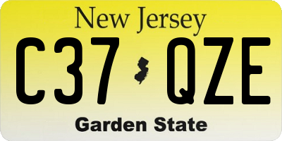 NJ license plate C37QZE