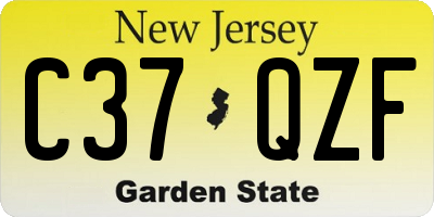 NJ license plate C37QZF