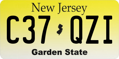 NJ license plate C37QZI