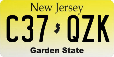 NJ license plate C37QZK