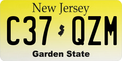 NJ license plate C37QZM