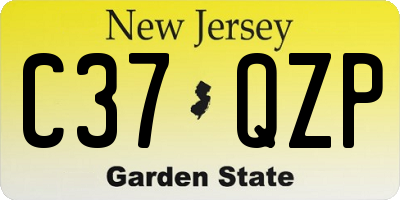 NJ license plate C37QZP