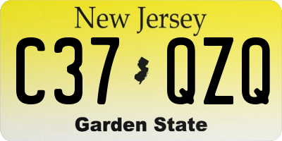 NJ license plate C37QZQ