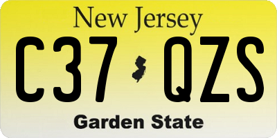 NJ license plate C37QZS