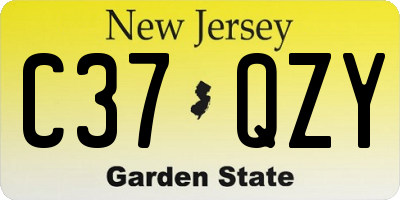 NJ license plate C37QZY