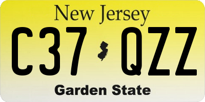 NJ license plate C37QZZ