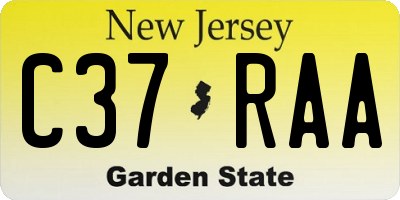NJ license plate C37RAA