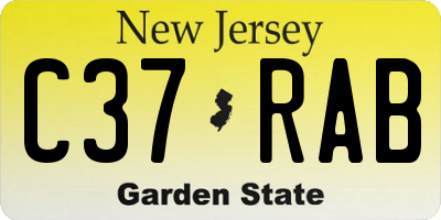 NJ license plate C37RAB