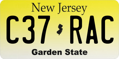 NJ license plate C37RAC
