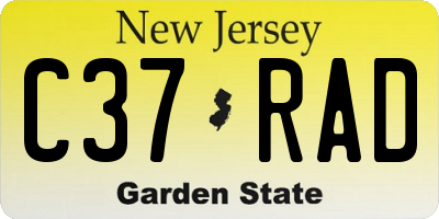 NJ license plate C37RAD