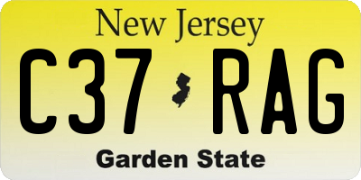 NJ license plate C37RAG