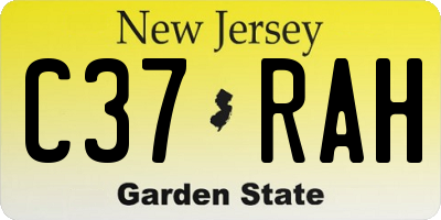 NJ license plate C37RAH