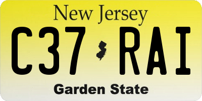 NJ license plate C37RAI