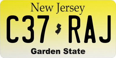 NJ license plate C37RAJ