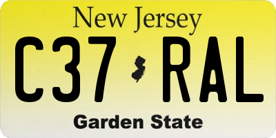 NJ license plate C37RAL