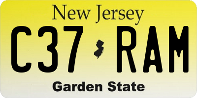 NJ license plate C37RAM