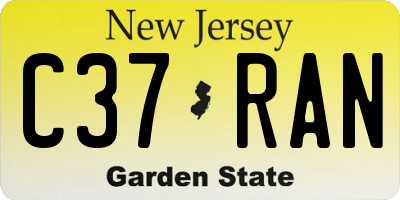 NJ license plate C37RAN