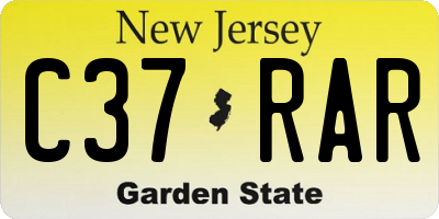 NJ license plate C37RAR