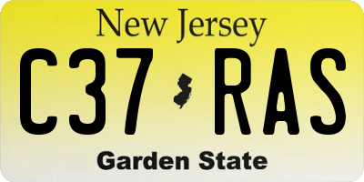 NJ license plate C37RAS