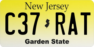 NJ license plate C37RAT