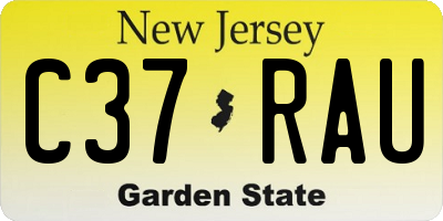 NJ license plate C37RAU