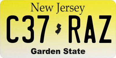 NJ license plate C37RAZ