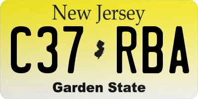 NJ license plate C37RBA