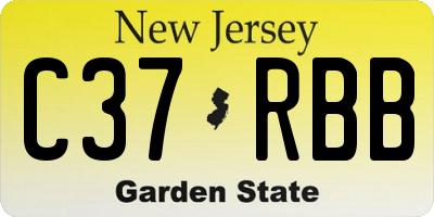 NJ license plate C37RBB