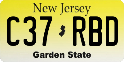 NJ license plate C37RBD