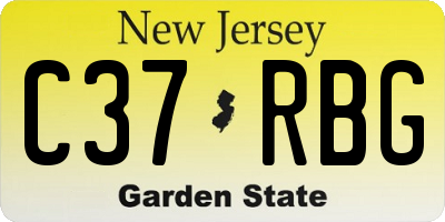 NJ license plate C37RBG