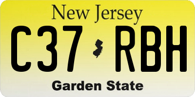 NJ license plate C37RBH