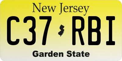 NJ license plate C37RBI