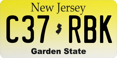NJ license plate C37RBK