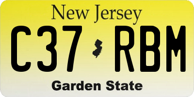 NJ license plate C37RBM