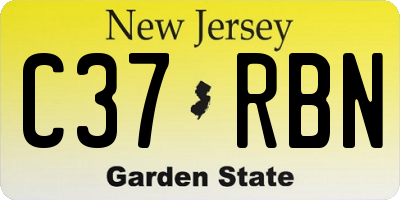 NJ license plate C37RBN