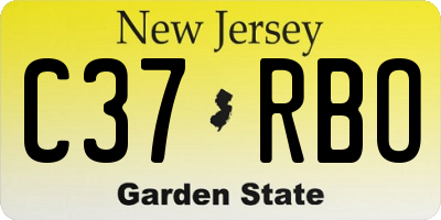 NJ license plate C37RBO