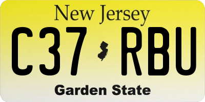 NJ license plate C37RBU
