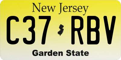 NJ license plate C37RBV