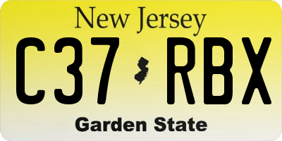 NJ license plate C37RBX