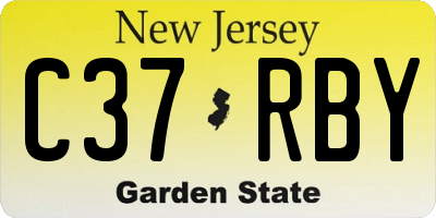 NJ license plate C37RBY