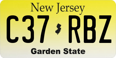NJ license plate C37RBZ