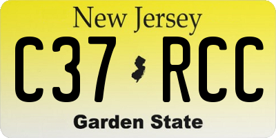NJ license plate C37RCC